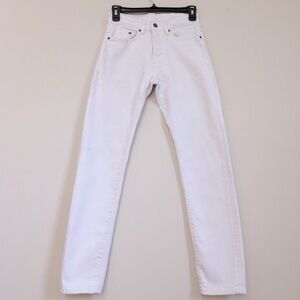 H&M White Coupe Moulante Mid Rise Skinny Jeans